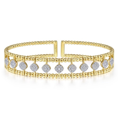 Gabriel & Co. Bujukan 14K Yellow Gold Diamond Cuff Bangle BG4232-62Y45JJ