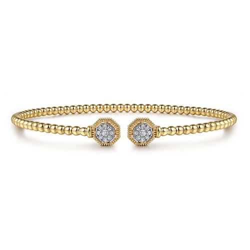 Gabriel & Co. Bujukan 14K Yellow Gold Diamond Hexagon Split Bangle BG4261-62Y45JJ