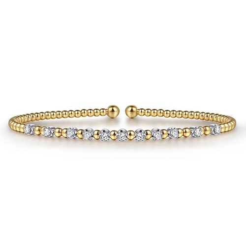 Gabriel & Co. Bujukan 14K White & Yellow Gold Diamond Split Bangle BG4279-62M45JJ