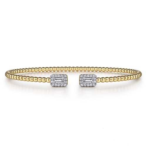 Gabriel & Co. Bujukan 14K Yellow Gold Open Cuff Bracelet with Diamonds BG4711-62Y44JJ