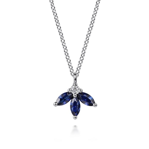 Gabriel & Co. Color Sapphire Pendant Necklace NK7433W45SA