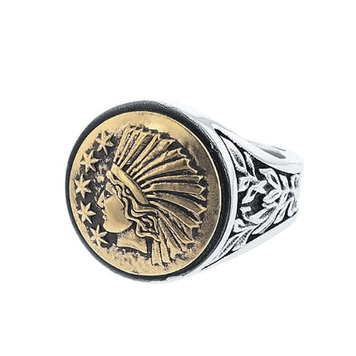 King Baby Silver Liberty Headdress Signet Ring K20-6060