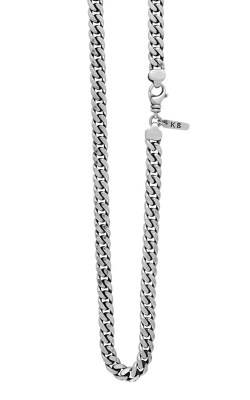 King Baby Large Silver Flat Curb Link Necklace, K55-5033-24