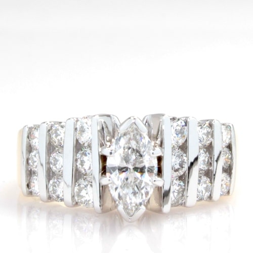 14K Two-Tone Marquise Diamond Ring DRL4Y05041