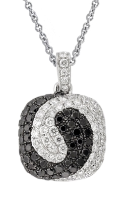 Mosaic White & Black Diamond 18K Swirl Pendant DPMD05158 Mosaic White & Black Diamond 18K Swirl Pendant DPMD05158