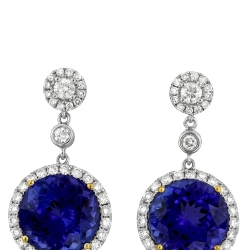 Yael Designs 18K Two-Tone Diamond & Tanzanite Earrings, Item# DEREX01526 thumbnail 1