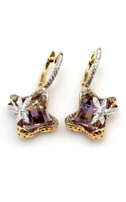 18K Two-Tone Diamond & Ametrine Dragonfly Earrings, Item# DERSP05041