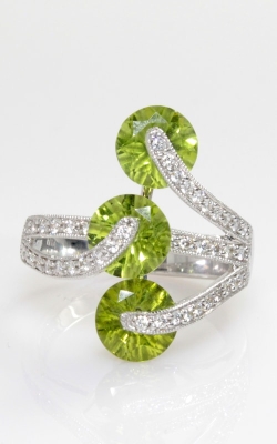 Yael Designs 18K White Gold, Diamond & Peridot Ring, DRSP09573