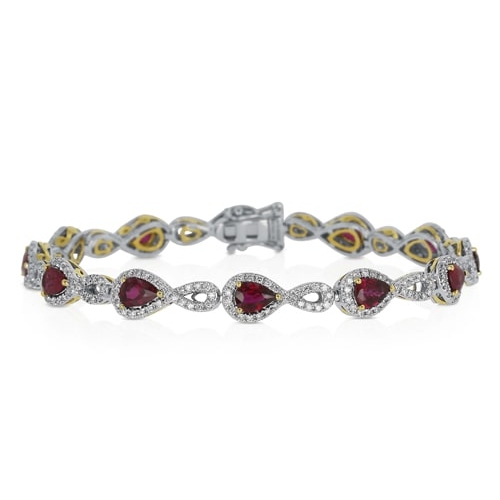 18K Two-Tone Ruby & Diamond Bracelet DBRP02605