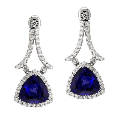 18K Diamond & Tanzanite Earrings #DEREX01036