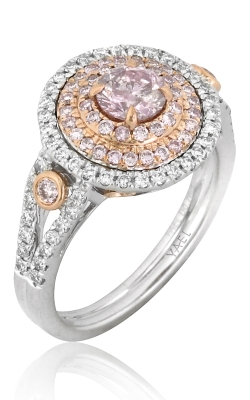 Platinum-18K Rose Gold Pink & White Diamond Ring DRHIL05425