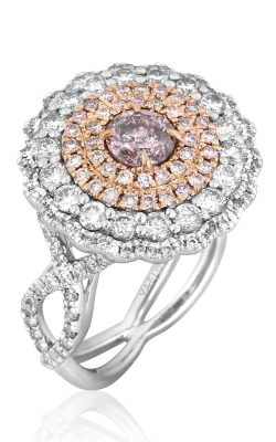 Platinum-18K Rose Gold Pink & White Diamond Ring DRHIL05434
