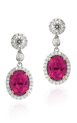 Yael Designs 18K Diamond & Pink Tourmaline Earrings, Item# DEREX01535