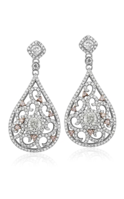 18K White & Pink Diamond Earrings #DERHI01697