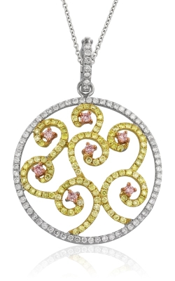 Yael Designs 18K Two-Tone White, Yellow, & Pink Diamond Pendant #DPMD05121