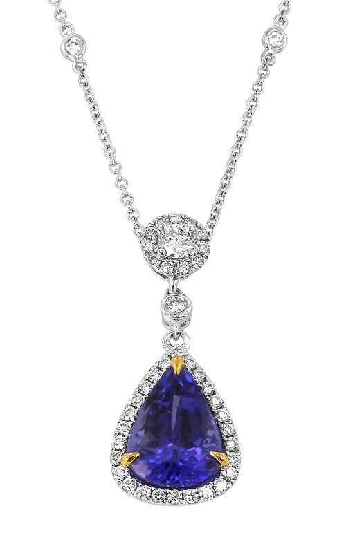 Yael Designs 18K Two Tone Tanzanite Diamond Pendant Item DPEX01811